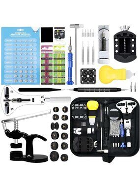 Professional Watch Repair Kit with 60pcs Battery, Link Removal Tool & Case